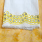 Rajwada Women Yellow Satin Georgette Prism Print Saree With Unstitched Blouse