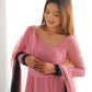 Rajwada Pink Georgette Printed Stitched Kurta Set For Women
