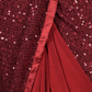 Rajwada Maroon Sequins Embroidered Ready-to-Wear Lycra Saree with Stitched Blouse for Women