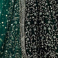 Rajwada Green Velvet Embroidered Semi-Stitched Lehenga For Women