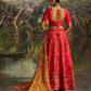 Rajwada Red Silk Blend Embroidered Semi-Stitched Lehenga Choli For Women