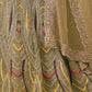 Rajwada Brown Net Embroidered Semi Stitched Lehenga With Unstitched Blouse for Women