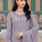 Rajwada Purple Georgette Embroidered Semi-Stitched Kurta Set For Women