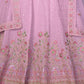 Rajwada Purple Georgette Embellished Semi Stitched Lehenga With Unstitched Blouse for Women