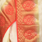 Rajwada Cream and Red Ethnic Woven Silk Blend Saree Without Blouse for Women
