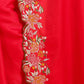 Rajwada Red Silk Blend Embroidered Saree With Unstitched Blouse For Women