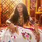 Rajwada White Silk Blend Printed Semi-Stitched Lehenga For Women