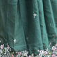 Rajwada Dark Green Embroidered Satin Georgette Saree with Unstitched Blouse for Women