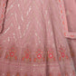 Rajwada Pink Georgette Embellished Semi Stitched Lehenga With Unstitched Blouse for Women