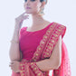 Rajwada Pink Embellished Net Saree With Unstitched Blouse For Women