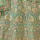 Rajwada Sea Green Embroidered Organza Semi Stitched Lehenga With Blouse For Women