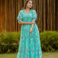 Rajwada Light Blue Georgette Stitched Printed Indo Western Dress For Women