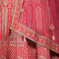 Rajwada Pink Velvet Embroidered Semi Stitched Lehenga With Unstitched Blouse For Women