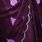 Rajwada Purple Embroidered Chiffon Silk Saree with Unstitched Blouse for Women