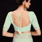 Rajwada - Sea Green Georgette Embroidered Saree with Unstitched Blouse