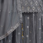 Rajwada Women Stylish Embroidered Grey Georgette Stitched Kurta Set