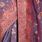 Rajwada Blue Pink Shaded Woven Silk Blend Saree with Unstitched Blouse for Women