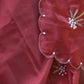 Rajwada Maroon Beads Embroidered Khadi Organza Saree with Unstitched Blouse for Women