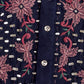 Rajwada Navy Blue Silk Blend Embroidered Stitched Kurta For Men