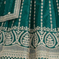 Rajwada Teal Green Art Silk Embellished Semi-Stitched lehenga For Women