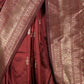 Rajwada Maroon Woven Silk Blend Saree with Unstitched Blouse for Women