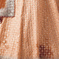Rajwada Orange Shibori Crepe Embroidered Semi Stitched Lehenga With Unstitched Blouse for Women