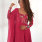 Rajwada Pink Georgette Printed Stitched Kurta Set For Women