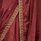 Rajwada Maroon Embroidered Silk Blend Saree with Unstitched Blouse for Women