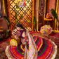 Rajwada Multicolor Cotton Blend Printed With Mirror Work Semi-Stitched lehenga For Women