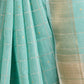 Rajwada Sky Blue Silk Blend Woven Checked Saree For Women