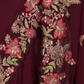 Rajwada Purple Floral Embroidered Georgette Saree with Unstitched Blouse for Women