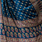 Rajwada Teal Blue Silk Blend Printed Elegant Saree For Women
