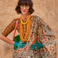 Rajwada Multicolor Tissue Printed Saree With Unstitched Blouse For Women