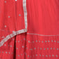 Rajwada Pink Mirror and Sequins Embroidered Georgette Stitched Lehenga with Stitched Blouse for Women