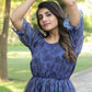Rajwada Dark Blue Georgette Stitched Printed Indo Western Dress For Women