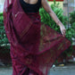 Rajwada Maroon Cotton  Saree  With Unstitched Blouse for Women