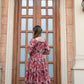 Rajwada Pink Chiffon Stitched Printed Indo Western Dress For Women