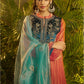 Rajwada Rust Organza Embellished Kurta Set For Women