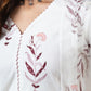 Rajwada White Cotton Blend Printed Straight Kurta Set For Women