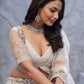 Rajwada White Soft Net Embellished Semi-Stitched Lehenga With Unstitched Blouse For Women