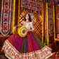 Rajwada Multicolor Georgette Printed Semi-Stitched lehenga For Women