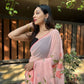 Rajwada Pink Georgette Printed Saree With Unstitched Blouse For Women
