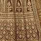 Rajwada Brown Organza Blend Embroidered Semi Stitched Lehenga With Unstitched Blouse for Women