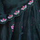 Rajwada Black Floral Embroidered Georgette Saree with Unstitched Blouse for Women