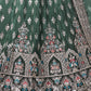 Rajwada Green Crepe Embroidered Semi Stitched Lehenga With Unstitched Blouse for Women