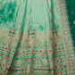 Rajwada Sea Green Net Embellished Semi Stitched Lehenga With Unstitched Blouse for Women