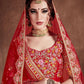 Rajwada Red Art Silk Embroidered Semi-Stitched lehenga For Women