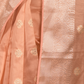 Rajwada Peach Woven Silk Blend Saree With Unstitched Blouse For Women