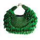 Rajwada Green Suede Embellished Hand Bag For Women