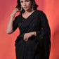 Rajwada Black Embellished Georgette Saree With Unstitched Blouse For Women